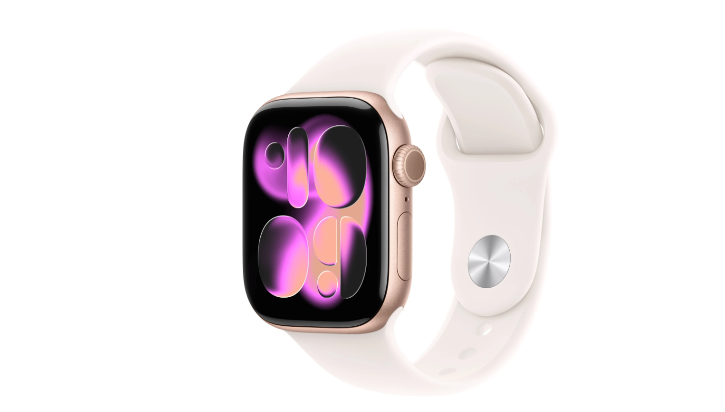 Apple Watch Series 11 GPS 46mm Rose Gold Aluminium Case Light Blush Sport Band - M/L (Light Blush Strap, Medium/Large) - Image 2