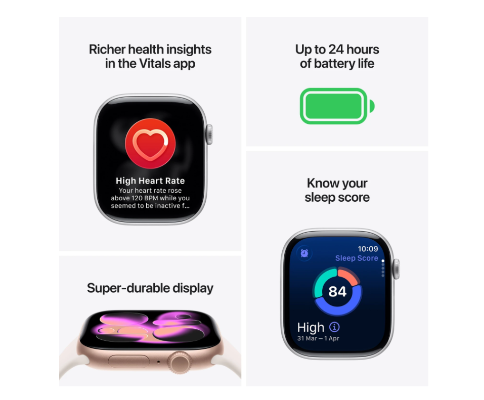 Apple Watch Series 11 GPS 46mm Rose Gold Aluminium Case Light Blush Sport Band - M/L (Light Blush Strap, Medium/Large) - Image 3
