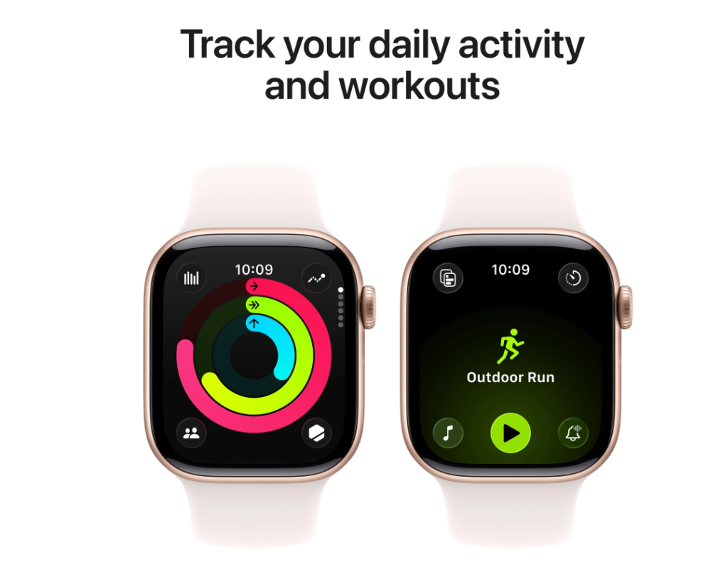 Apple Watch Series 11 GPS 46mm Rose Gold Aluminium Case Light Blush Sport Band - M/L (Light Blush Strap, Medium/Large) - Image 4